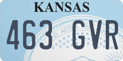 KS license plate 463GVR