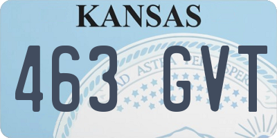 KS license plate 463GVT
