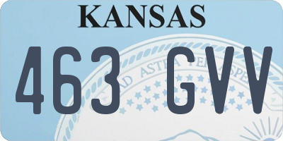 KS license plate 463GVV