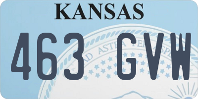 KS license plate 463GVW