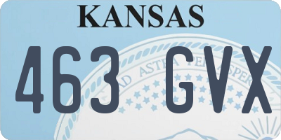 KS license plate 463GVX