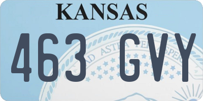 KS license plate 463GVY