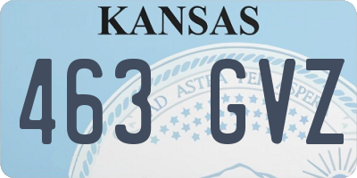 KS license plate 463GVZ