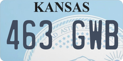 KS license plate 463GWB
