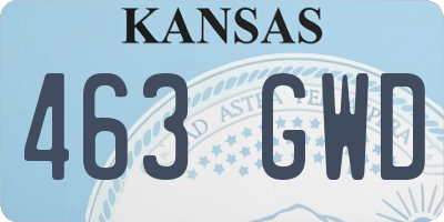 KS license plate 463GWD