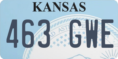 KS license plate 463GWE