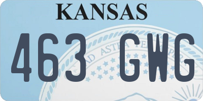 KS license plate 463GWG
