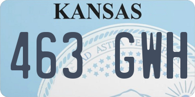 KS license plate 463GWH