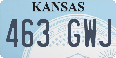 KS license plate 463GWJ