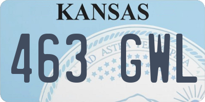KS license plate 463GWL