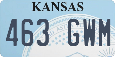 KS license plate 463GWM