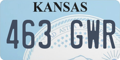 KS license plate 463GWR