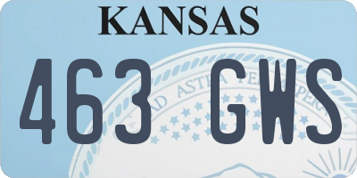 KS license plate 463GWS