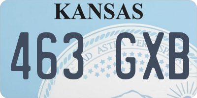 KS license plate 463GXB
