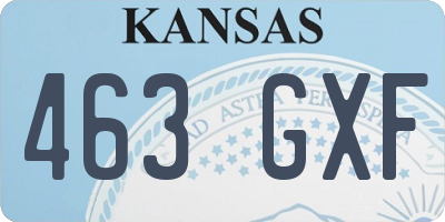 KS license plate 463GXF