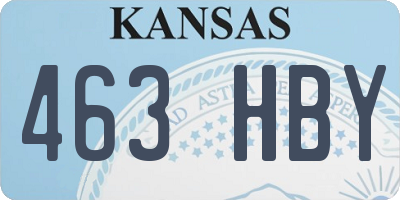 KS license plate 463HBY