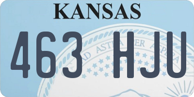 KS license plate 463HJU