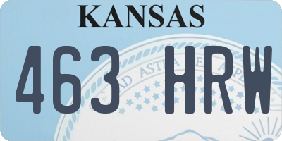 KS license plate 463HRW