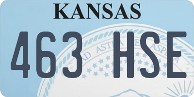 KS license plate 463HSE
