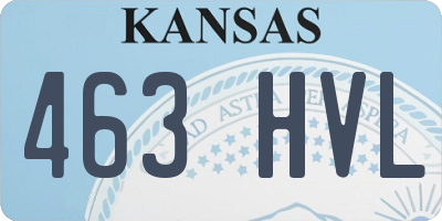 KS license plate 463HVL