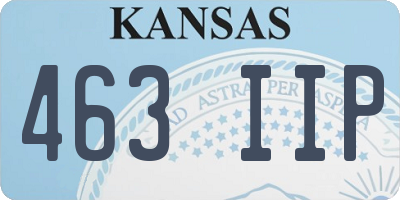 KS license plate 463IIP
