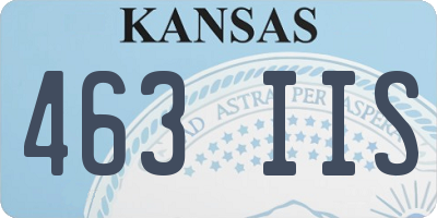 KS license plate 463IIS
