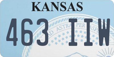 KS license plate 463IIW