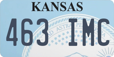 KS license plate 463IMC
