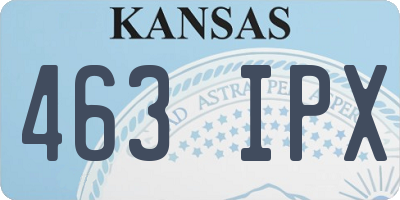 KS license plate 463IPX