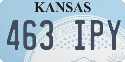 KS license plate 463IPY