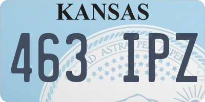 KS license plate 463IPZ