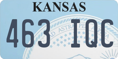 KS license plate 463IQC