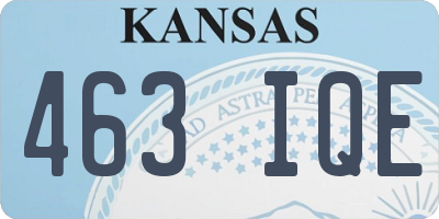 KS license plate 463IQE