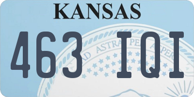 KS license plate 463IQI