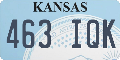 KS license plate 463IQK