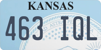 KS license plate 463IQL
