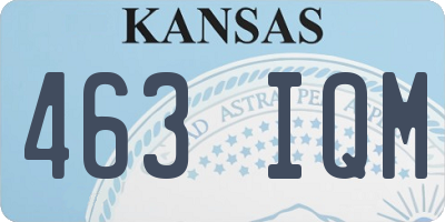 KS license plate 463IQM