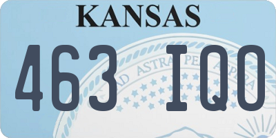 KS license plate 463IQO
