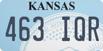 KS license plate 463IQR