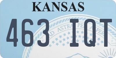 KS license plate 463IQT