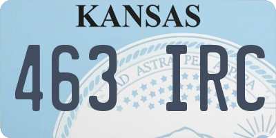 KS license plate 463IRC