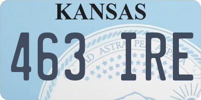 KS license plate 463IRE
