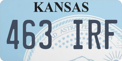 KS license plate 463IRF