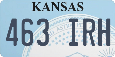 KS license plate 463IRH