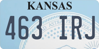 KS license plate 463IRJ