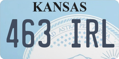 KS license plate 463IRL