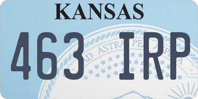 KS license plate 463IRP