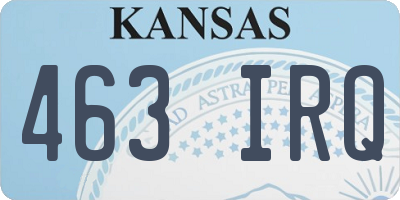 KS license plate 463IRQ