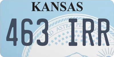 KS license plate 463IRR