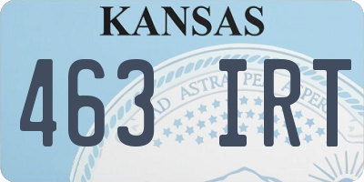 KS license plate 463IRT